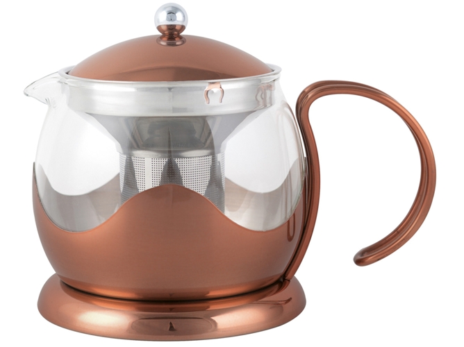 La Cafetiere Originstetera de cobre y cristal con infusor 1200 ml 4 tazas cup tetera cafetière 1.2l