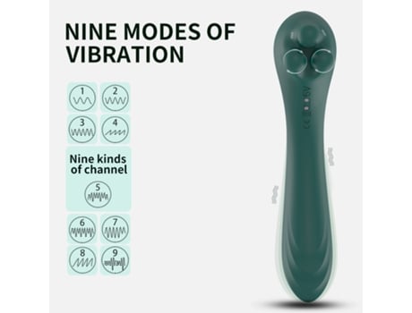 Vibrador de masaje giratorio de doble motor para mujer (verde) VEANXIN