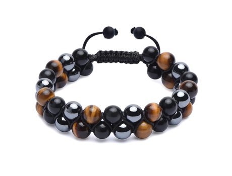 Pulsera De Protección, Pulsera De Cuentas De Obsidiana Negra Y Hematita De Ojo De Tigre Para Hombres Y Mujeres Que Trae Suerte, Prosperidad Y Felic...