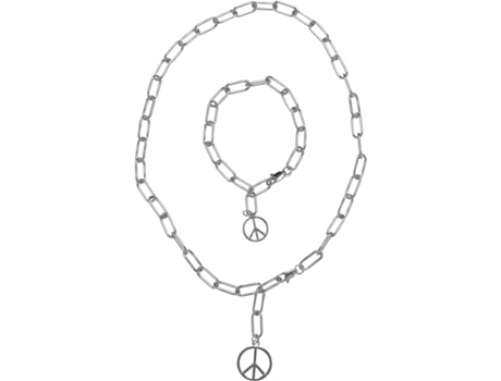 Conjunto de collar y pulsera URBAN CLASSICS Y Chain Peace Pendant