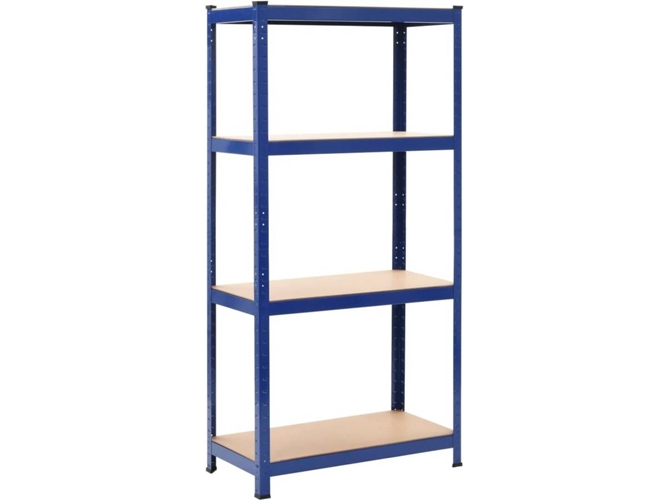 Estantería Vidaxl Azul acero y mdf 80 40 160 cm almacenamiento orden economía industrial complemento cocina despensa cuarto 80x40x160