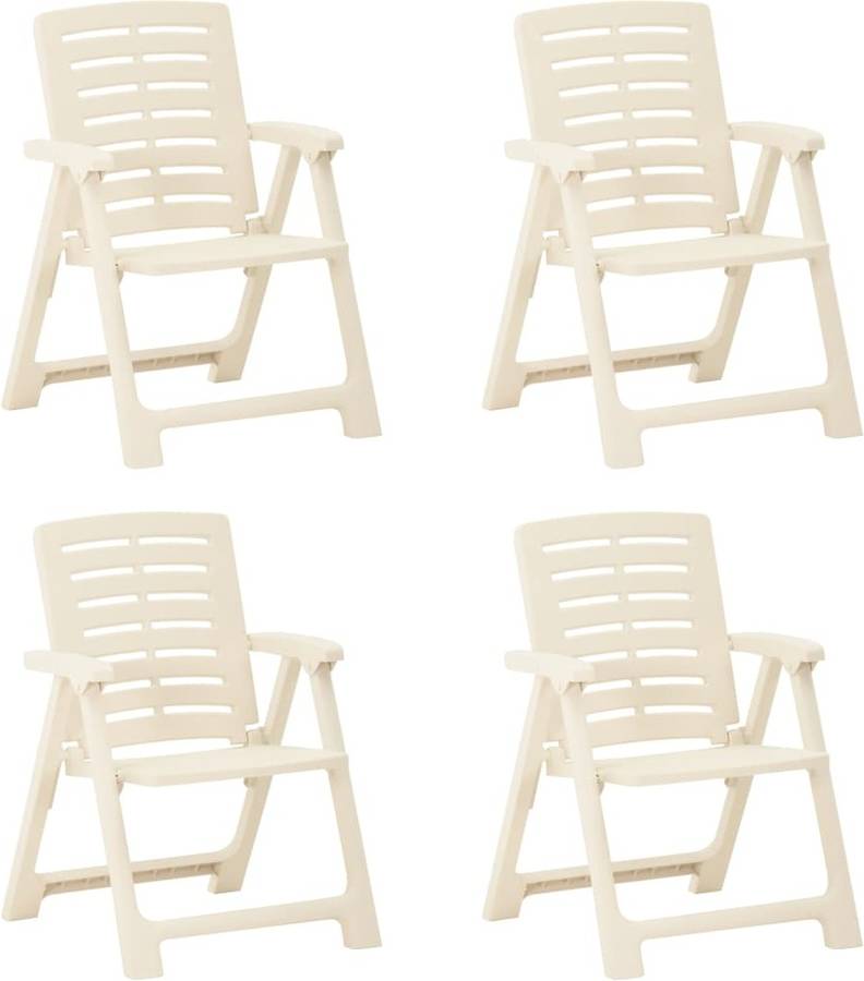 Sillas 4 Unidades vidaxl blanco conjunto 315839 56x59x82 cm 4x asiento patio terraza playa piscina exterior reposabrazos