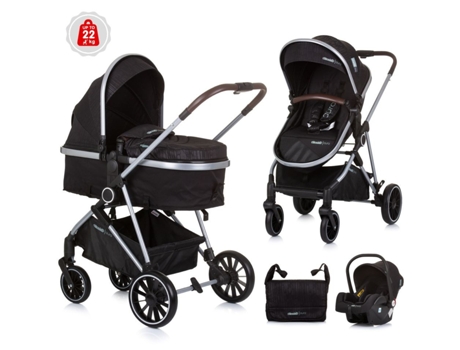 Carrito de Bebé Trio Convertible AURA hasta 22 kg obsidian silver CHIPOLINO