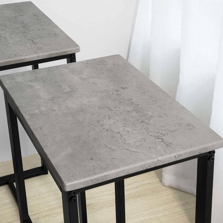 Sobuy Ogt15hg Set mesa alta de bar y 4 taburetes muebles comedor es conjunto gris negro mdf metal 100x60x96