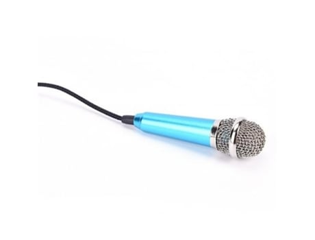 Microfone estéreo portátil de 3,5 mm para karaokê, mini-microfone de karaokê[azul]