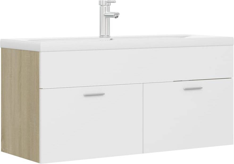 Armario + Lavabo Empotrado VIDAXL (Beige - Madera Aglomerada - 100x38.5x46 cm)