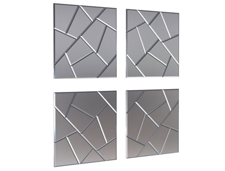 Espejos Decorativos de Pared 30x30cm 4 piezas AZULEJO EROS - Espejo Adhesivo de Cristal Moderno y Elegante. DEKOARTE