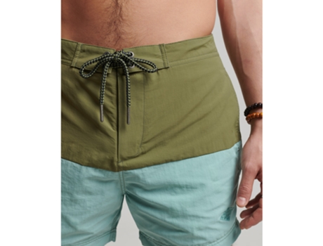 Pantalones Cortos de Baño para Hombre de Playa SUPERDRY (S - Poliéster - Verde)