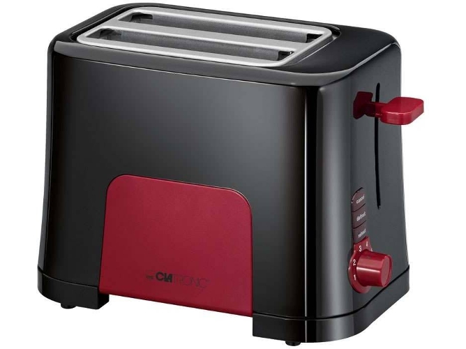 Clatronic Ta 3551 tostadora pequeña con 2 ranuras 3 funciones calentar y descongelar 870w regulador nivel calienta panecillos