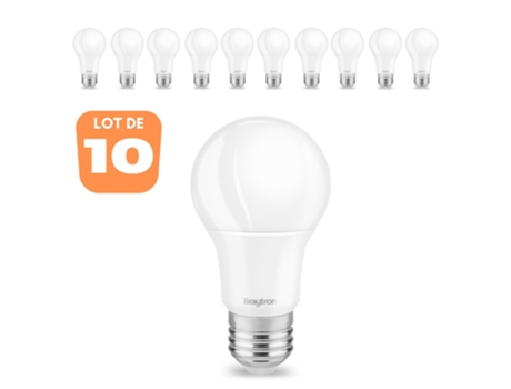 Lote de 10 bulbos LED E27 A60 10W E27 6500K