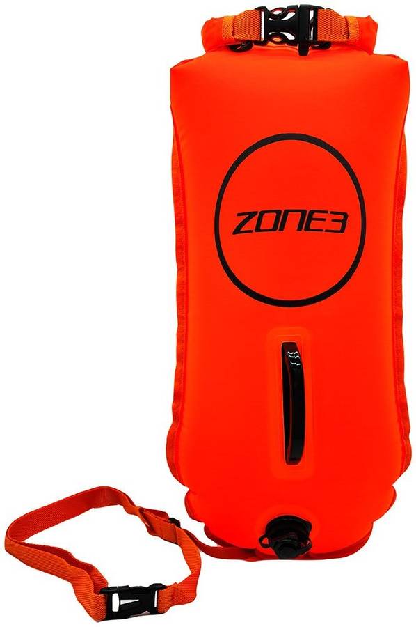 Zone3 Boya Aguas abiertas triathlon color naranja seguridad con bolsa estanca 28l flotador