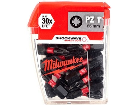 Milwaukee 4932430861 Ponta pz1 25 mm pcs punta de impacto shockwave duty cd tic 10