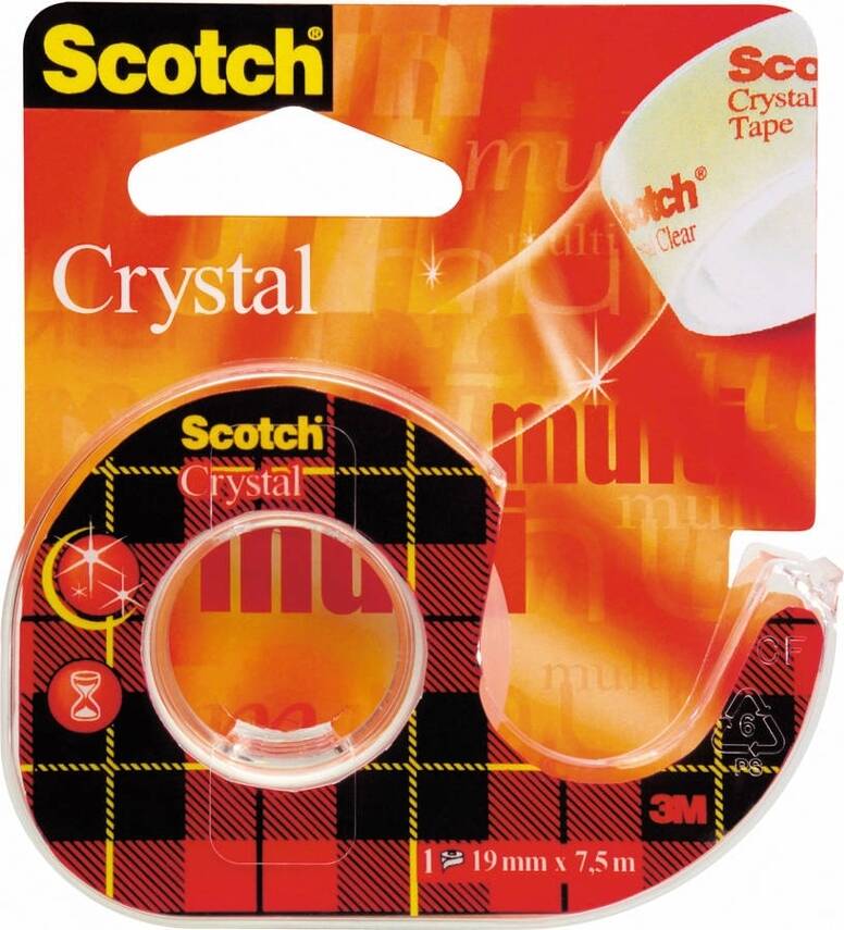 Cinta Adhesiva Transparente scotch crystal uu004245997 en portarrollos 19 mm x 7.5 supertransparente 1 portarollo 61975d