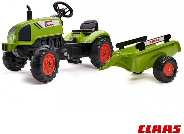 Tractor Falk Claas arion 410 edad 2 años 138 x 42 53 cm pedales con remolque partir 2041c