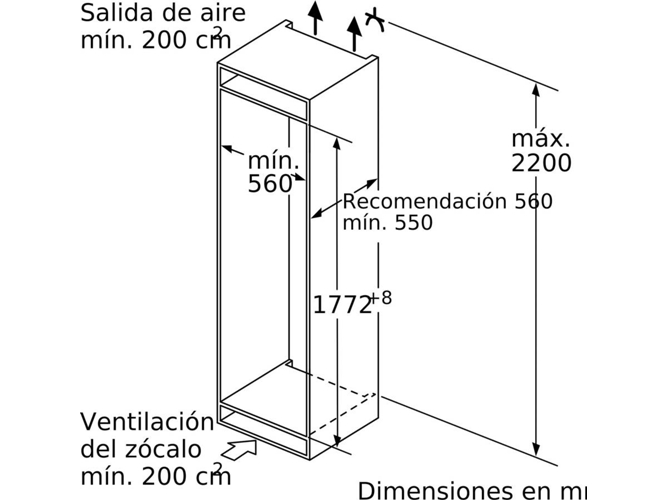 iQ700, Frigorífico integrable