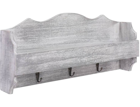 vidaXL Perchero de pared de madera gris 50x10x23 cm