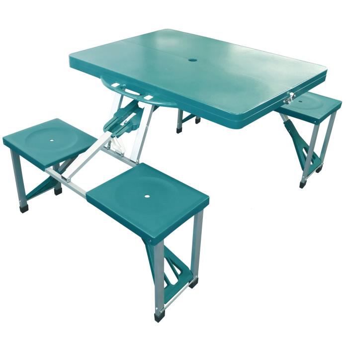 Mesa de Camping Plegable para 4 Personas Surpass Verde