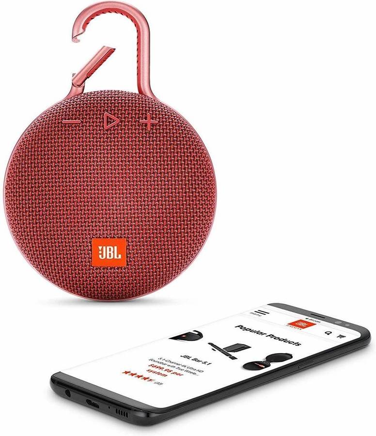 Minialtavoz portátil Bluetooth JBL CLIP3 Rojo