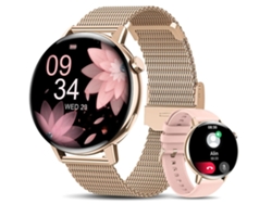 Smartwatch PETHUEL para Mujeres con Función de Teléfono Bluetooth Calling IP67 Android Ios Gold-Dorado