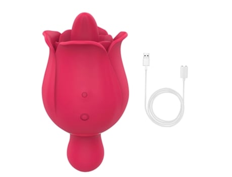 Vibrador de masaje para lamer la lengua mini rosa para mujer (rojo) VEANXIN