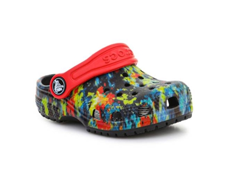 Sandalias CROCS Classic Tie Dye Graphic para Niños (23.0 - Rojo)