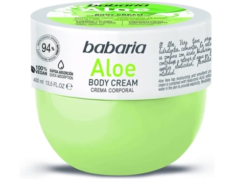 Crema Corporal BABARIA Aloe (400 ml)