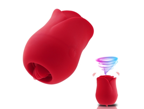 Vibrador de succión de lengua rosa para mujer (rojo) VEANXIN