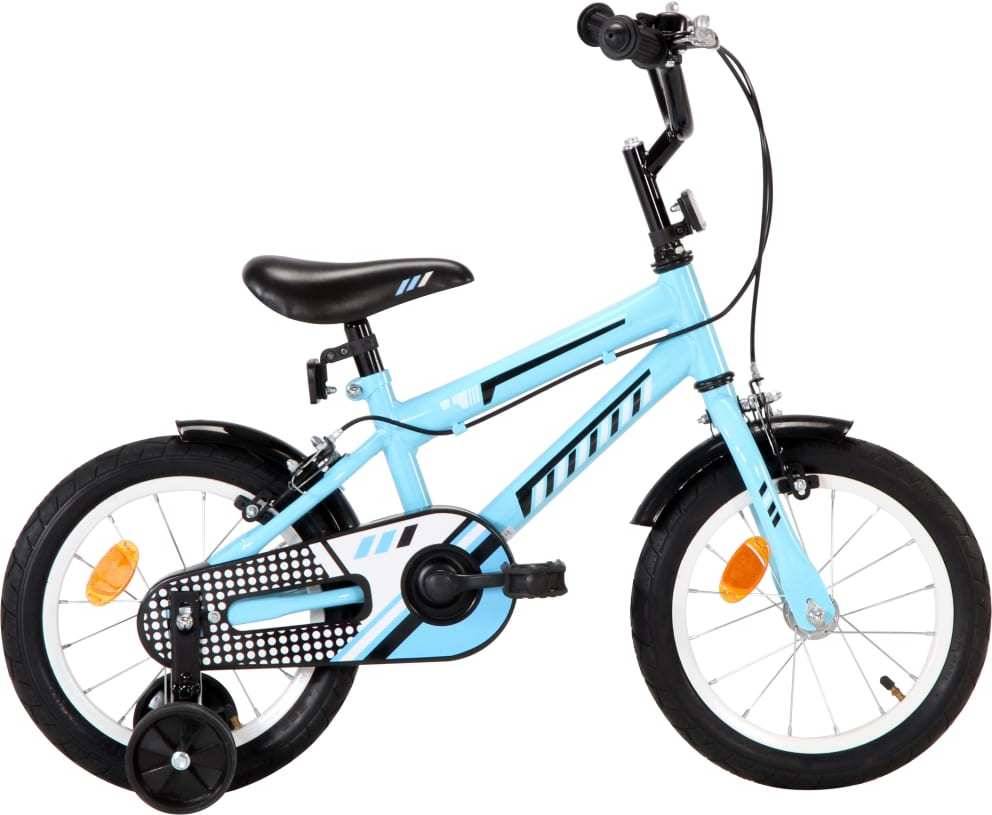 Bicicleta Infantil VIDAXL Negro y Azul (Edad Mínima: 3 Años - 14'')