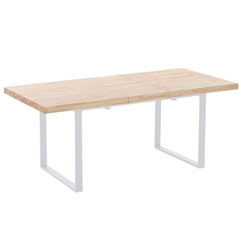 Mesa de Comedor ABECEDARIO Extensible (Blanco - Metal y Madera - 140-180 x 76 x 80 cm)