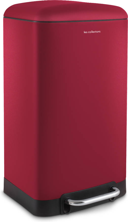 Cubo de Basura LES COLLECTORS N°722 (Rojo - Acero Inoxidable - 30 L)