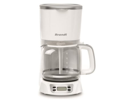 Cafetera Filtro Programable BRANDT 18 Tazas 1000W Blanco/Plata Caf1318Es