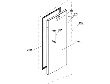 Junta de Puerta Del Frigorífico Referencia 2391 4633081100 4669520600 BEKO