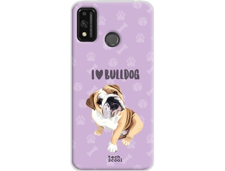 Carcasa Honor 9x Lite Techcool Mascotas I Love Bulldog Ingles Fondo Morado Worten Es