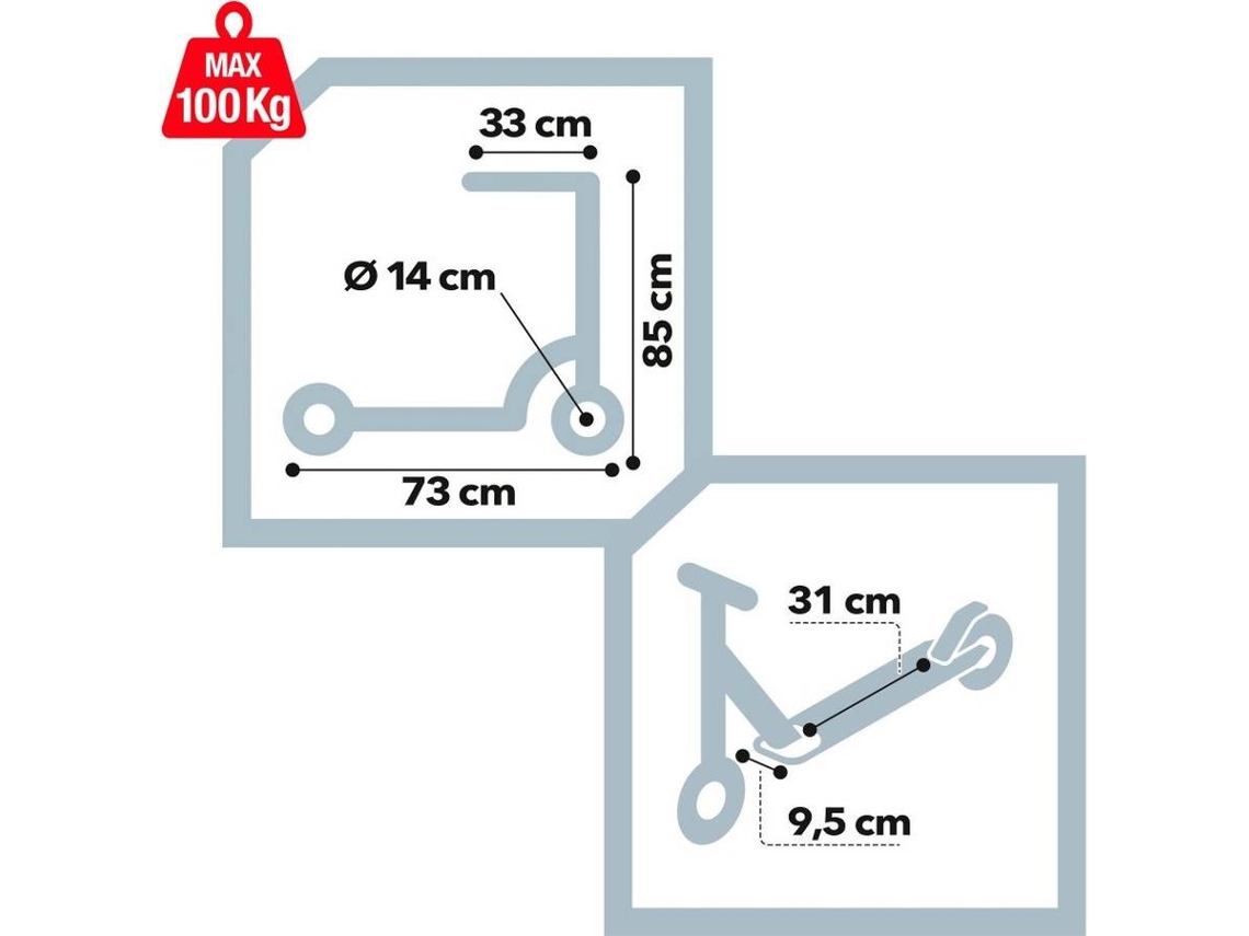 Patinete Para Niños 3 Años Patinete Plegable Aluminio Ruedas 14 Cm Cb  Riders - Rojo