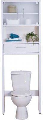 Topkit Mueble Baño sobre inodoro gala 8950 estantería organizador armario wc blanco aglomerado alta densidad y melamina 194 65 25