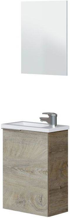 Mueble de Baño ARKITMOBEL Compact  (Roble Alaska - Melamina, Resina y Aluminio - 40 x 22 x 58 cm)