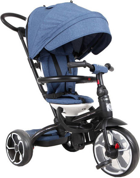 Triciclo Qplay Prime azul evolutivo plegable de 10 36 meses soporta 25