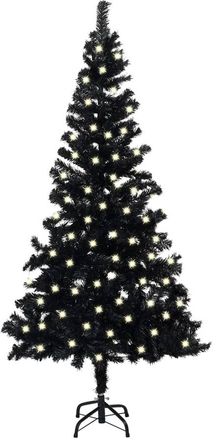 Set De Navidad artificial leds y soporte negro 120 cm vidaxl con luces 65x12