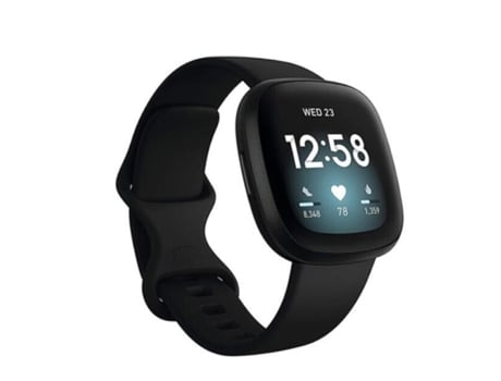 Smartwatch FITBIT Versa 3 Esfera Negra 40Mm Correa Silicona Reloj Deportivo Gps