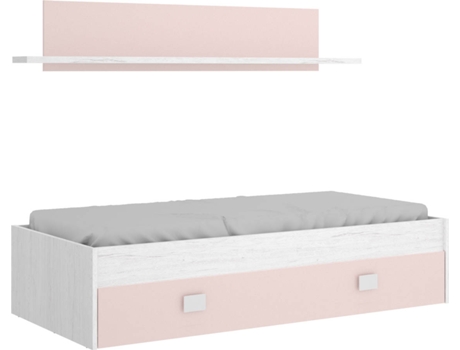 Cama Nido Noa con estante artic rosa homekit y sencillo dkit