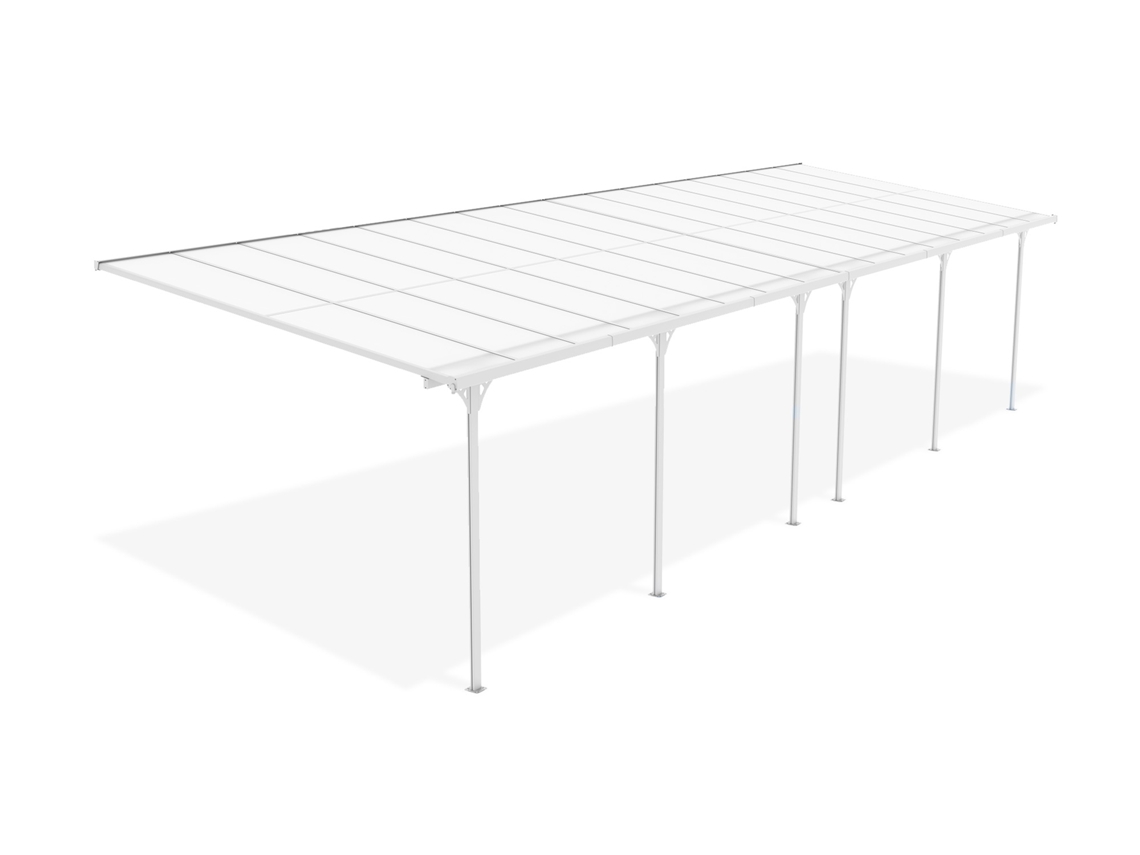 Pergola/Cochera adosada KLEO 5m x 3m aluminio Gris