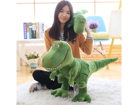 Dinosaurio de Peluche de Dibujos Animados Tyrannosaurus Lindo Muñeco de Peluche Verde - 70Cm