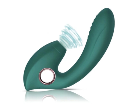 Vibrador de masaje de succión portátil 2 en 1 para mujeres (verde) VEANXIN