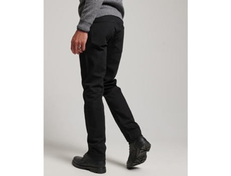 Pantalones de Vaquero de Hombre SUPERDRY Slim Fit Orgánico Algodón Negro (28x32)