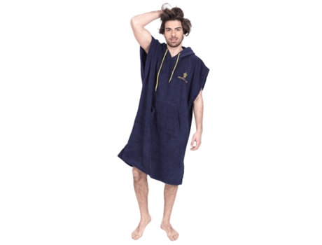 PACIFIQUE SUD Poncho Surf Blue & Yellow S/ Mangas Talla Largo