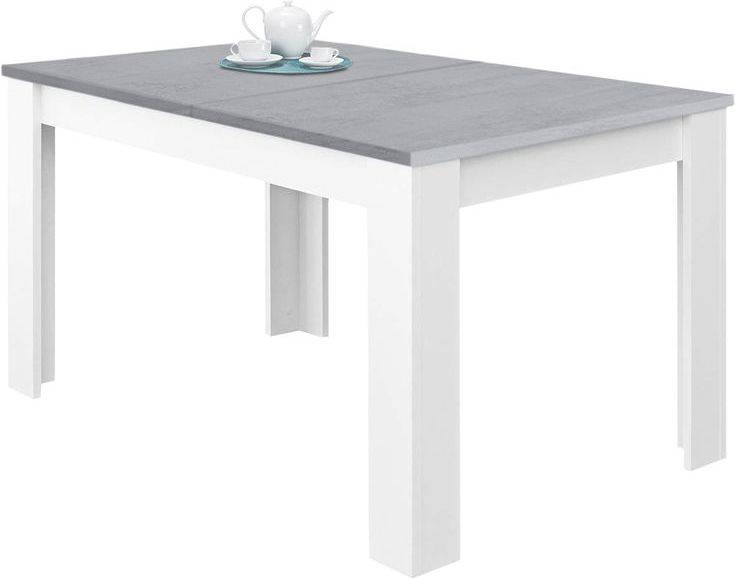 Mesa de Comedor HABITDESIGN Kendra (Blanco Artik - Gris Cemento - Melamina - 140–190 x 78 x 90 cm)