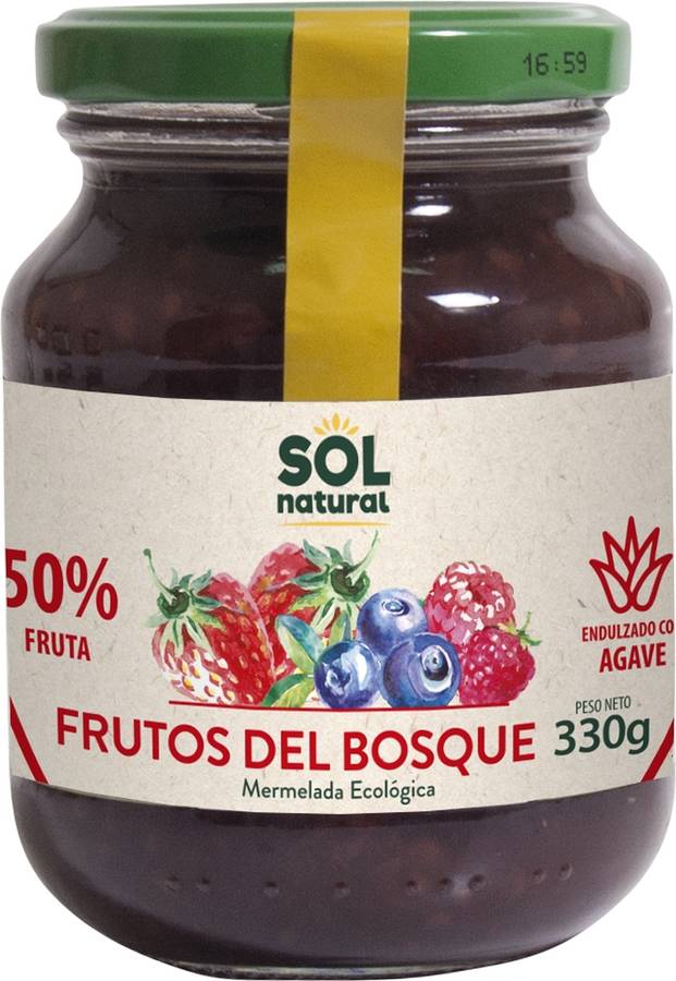 Mermelada de Frutas Del Bosque Sin Azúcar Bio SOL NATURAL (325 g)