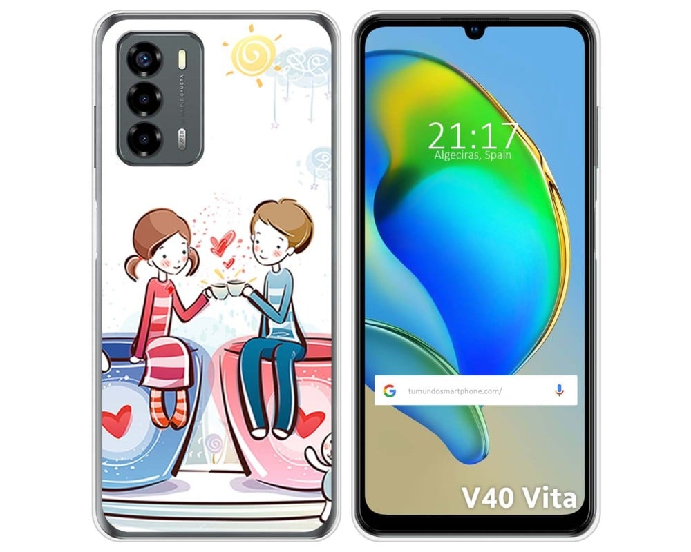 Funda Silicona para ZTE Blade V40 Vita diseño Café Dibujos