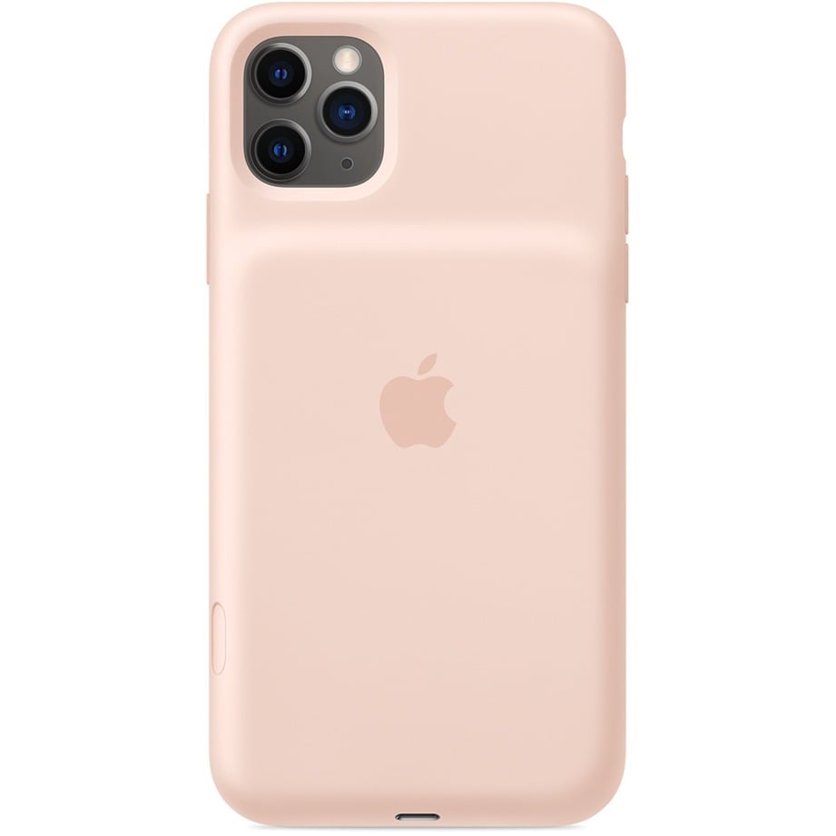 Funda Apple Smart battery case para el iphone 11 pro max exterior de silicona rosa arena carga