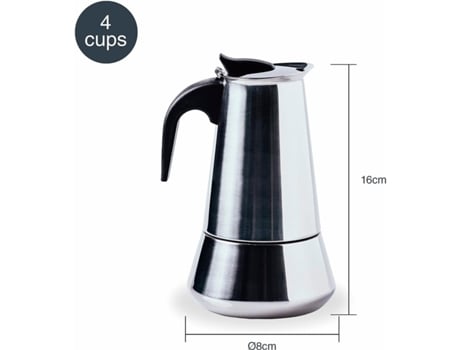 Cafetera Italiana Haeger Moka Acero Inoxidable 18/10 6 Tazas